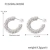 Nuevos pendientes de acero de titanio con hebilla de oreja de piedra hueca elegante de estilo europeo y americano, elegantes y a la moda con forma de flor.