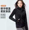 Jaqueta Lulu Slim-Fit Outono e Inverno Nova Moletom com Zíper e Capuz Cardigã Quente Feminina Lã Grossa Jaqueta Esportiva