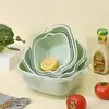 Cesta de escorrer de camada dupla nova bacia transparente de lavar vegetais de alto valor cesta de vegetais de cozinha cesta de escorrer cesta de frutas para sala de estar doméstica
