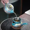 Bule de Chá de Cerâmica Panela de Barro Preto Panela de Pedra Bule Pequeno Panela Individual Filtro de Cerâmica Doméstico Quebra-Chá Bule para Preparo de Chá Chinês