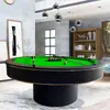Mesa de Billar Redonda para Bares, KTVs, Lugares de Fiesta, Mesa de Billar Estilo Americano Ocho Bola Negra Estándar para Adultos, Interior Dos en Uno