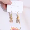 Pendientes de Hilo con Pipa de Zircón Moda Coreana Nicho Creativos Pendientes Largos Adelgazantes para Mujer