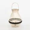 Lanterna de Bambu Criativa Pastoral Castiçal Rattan Ornamentos de Piso Pendurados Decoração Externa Casa de Hóspedes Sala de Chá Lanterna de Atmosfera