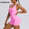 Macacão de Yoga Transfronteiriço Peça Única para Mulheres, Apresentando um Lindo Costas e Glúteos em Formato de Pêssego, Body Esportivo Modelador Integrado, Roupa para Corrida e Fitness