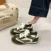 Nuevas Zapatillas de Entrenamiento Retro Patchwork de Suela Gruesa Otoño 2026 para Mujer, Color Caqui de Moda para Celebridades de Internet Casual Zapatos Forrest Gump