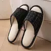 Pantuflas de Lino para Hombre Primavera y Verano Antideslizantes Suela Suave Hogar Pareja Frescas Invitado Piso Silenciosas Pantuflas de Algodón y Lino para Cuatro Estaciones