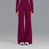 Calça de Yoga DFYNE Quase Invisível Costurada Cintura Alta Calça de Corrida Reta Esportiva Casual Secagem Rápida Versátil Levemente Flare para Mulheres