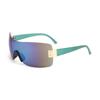 Gafas de Sol Sin Marco Mujer Y2K Punk Una Pieza Gafas de Sol Deportivas Color del Marco de Hombre Gafas de Moda