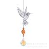 Coruja beija-flor transfronteiriça árvore da vida ferro cristal arco-íris pingente jardinagem ornamentos de cristal enfeites de natal