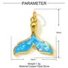 Tartaruga Peixe Estrela DIY Opala Pingente de Cobre com Gotejamento de Óleo Colar Feminino Golfinho Gatinho Pássaro Acessórios de Joias