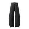 Yidao Vintage Otoño 2026 Nuevo Llegada Jeans de Mezclilla Cruda Índigo Hilo de Trama Curva para Hombres y Mujeres Pantalones Anchos Rectos Sueltos Americanos