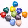 Cross-border Hot Selling Porcelana Jade Material 16mm Pêssego Coração Buraco Pingente Cristal Vidro Jóias DIY Brincos Jóias Acessórios