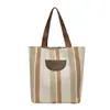 Bolso Cubo de Moda Transfronterizo Estampado Rayas 2025 Nuevo Color Bloque Versátil Bolso de Mano Bolso de Hombro