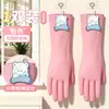Luvas para Lavar Louça, Confortáveis para Todas as Estações, Duráveis para Limpar a Cozinha, Luvas de Proteção para Lavanderia com Cordão em Forma de Urso de PVC