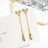 Full Diamond Love Long Tassel Brincos Nova Entrada Luz Luxo Moda Elegante All-match Brincos Simples Personalidade Brincos para Mulheres