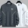Sudadera Estampada de Cuello Redondo para Hombre, Nueva de Primavera y Otoño, Holgada, Gruesa, de Manga Larga, Jersey, Camisa Base Versátil de Moda para Hombres Modernos
