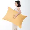 Almofada Retangular de Linho Cor Lisa Casual para Sofá Travesseiro Longo Sala de Estar Quarto Cabeceira Encosto Almofada Grande Almofada Lombar