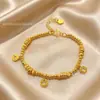 2025 Nuevo Pulsera de Moneda de Cobre Triturada Ojo de Gato Disco Luz Brillante Lujo Pulsera Retorcida Cadena de Extensión Corazón Lote