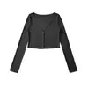 Cárdigan ligero de Tencel con cuello en V y manga larga, chaqueta versátil de verano ajustada y corta de dos botones para protección solar, adecuada para usar en capas.