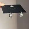 Pendientes de Aro Cruzados de Doble Anillo para Mujer, Pendientes de Aro Versátiles de Estilo Minimalista a la Moda de Nicho Simple, Nuevos Accesorios para Orejas Estilo Coreano