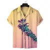 2026 Verano Nuevo Estilo de Comercio Exterior Camisa Casual de Manga Corta con Estampado 3D para Hombre Estilo Hawaiano Camisa de Cuello Cubano para Hombre