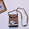Bolso para teléfono móvil de estilo coreano con diseño de panda pequeño, bandolera de punto, bolso de mano con solapa, bolso informal para salir