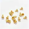 Cuentas espaciadoras de tres vías pagoda incrustadas con diamantes, chapadas en oro de plata S925, accesorios para joyería DIY para pulseras