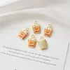 Europeo y Americano Transfronterizo Esmalte Pintado a Mano Arco Iris Mariposa Forma de Corazón Papas Fritas Corazón Corazón de Durazno Adornos Accesorios Colgante para Collar DIY