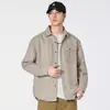 Camisa xadrez relaxada estilo japonês para homens, de manga comprida, colarinho de lapela, solta, casual, jaqueta-camisa versátil, novo modelo primavera e outono 2026