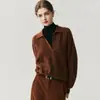 COC mesmo estilo 2025 outono e inverno novo suéter de cashmere para mulheres, gola polo, decote V profundo, solto, top de malha pullover casual