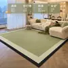 Alfombra verde fresca y sencilla para sala de estar, alfombra cuadrada estilo crema lavable y limpiable para sofá y mesa de centro, alfombrilla de suelo de alta gama para dormitorio