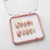 Piezas de Manicura Ovaladas Cortas Portátiles Hechas Completamente a Mano, Multicolor Extraíbles Corazón de Brillo Puro Blanqueamiento Estilo de Alta Gama 10 Piezas