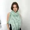 Novo lenço de laço de renda cor pura estilo fino primavera e outono lenço de seda extra longo xale de proteção solar lenço de cabeça versátil