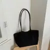 2026 bolsa de hombro tipo tote casual de color liso simple para uso diario, estilo coreano retro, gran capacidad, para el trabajo y los desplazamientos