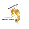 Anillo de Acero Inoxidable Estilo INS Hoja Geométrica Flor Hueca Mariposa Chapado en Oro de 18K Anillo de Línea Simple Joyería