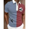 Polo informal de manga corta para hombre, estampado digital 3D, con cremallera, novedad de verano 2024