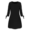 Transfronterizo Europeo y Americano 2025 Nuevo Otoño Color Sólido Cuello Redondo Vestido Casual Cuello Redondo Popular Falda Venta al por Mayor