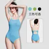Traje de baño de una pieza tipo triángulo para mujer Kaiyanyuan, Sexy con textura acanalada, Espalda cruzada con corte, Espalda hermosa, Traje de baño de aguas termales para carreras para niñas