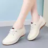 Nuevos Zapatos Blancos de Cuña Slip-On de Moda Primavera para Mujer, Zapatos Casuales de Suela Suave para Madres, Comercio Exterior Transfronterizo