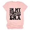 En mi era de los cuarenta Amazon eBay sitio independiente camiseta casual y cómoda de cuello redondo de manga corta para mujer para comercio exterior