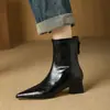 Botines de Tobillo para Mujer Maillard de Punta Cuadrada con Tacón Grueso Otoño/Invierno 2026 Nuevos Delgados Versátiles Cómodos con Cierre Trasero Piel Suave Botas Delgadas