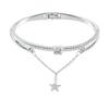 Pulsera de aleación de cinco puntas con diamantes para mujer, moda europea y americana, pulsera de cristal, fresca y dulce, explosión