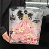Día de San Valentín Vestido de Novia Tarjeta de Princesa Ramo Decoración de Pastel Tarjeta de Bendición Tarjeta de Felicitación Tarjeta Espalda de Diosa Material Floral