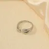 Diseño Francés de Nicho Anillo Liso Anillo Dedo Índice Joyería Personalizada de Moda Anillo Liso Geométrico Anillo Brillante para Mujer Gama Alta