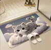 Alfombrilla de Barro Diatomeas para Mascotas Lindas Animales Patrón Gato Perro Lindo Felpudo Baño Absorción de Agua Antideslizante Entrada Dormitorio Secado Rápido