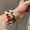 Uma árvore de Natal ~ pulseira de contas de boneco de neve em cores contrastantes feminina 2023 nova pulseira celebridade da internet amigas pulseira fofa