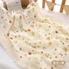 Manta infantil transfronteiriça de comércio exterior, manta wrap de crepe de dupla camada, algodão puro, macia com franjas, capa para carrinho de bebê, manta para bebê
