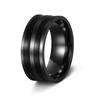 Anillo para Hombre de Acero de Titanio Chapado en Oro de 8 mm, Joyería Nueva Europea y Americana de Amazon, Anillo con Gota de Aceite, Talla Estándar Americana