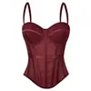 Sutiã europeu transfronteiriço sexy de renda com barbatanas para afinar a cintura com bojo aro alças lingerie peça externa modeladora