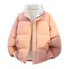 Chaqueta de Algodón Unisex con Cuello Alto para Invierno Nueva Casual Protección contra el Frío Cálida Acolchada Gruesa Chaqueta Acolchada Abrigo de Algodón de Moda Algodón con Terciopelo